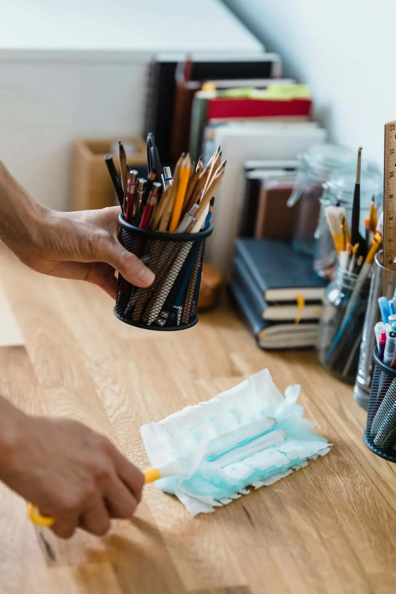 Commercial office cleaning — desks, floors, restrooms, and break rooms